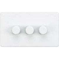 Knightsbridge 3-Gang 2-Way LED Intelligent Dimmer Switch Matt White (724PX)