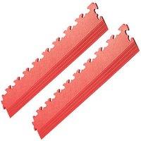 Garage Floor Tile Company X Joint Interlocking Edge Ramps Red 497mm x 90mm 2 Pack (724RV)