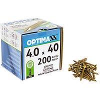 Optimaxx PZ Countersunk Wood Screws 4mm x 40mm 200 Pack (724TY)