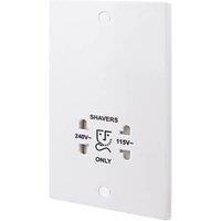 British General 900 Series 2-Gang Dual Voltage Shaver Socket 115 / 230V White (72643)