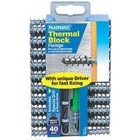 Plasplugs Thermal Block Fixings Nylon 33mm 40 Pack (7264K)