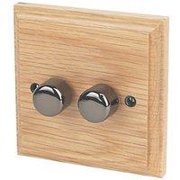 Varilight V-Pro 2-Gang 2-Way LED Dimmer Switch Classic Oak (7272H)