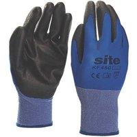 Site Premium PU Gloves Blue/Black Large (727FR)