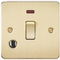 Knightsbridge 20A 1-Gang DP Control Switch & Flex Outlet Brushed Brass with LED (727TY)