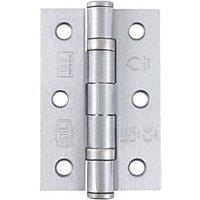 Smith & Locke Satin Chrome Grade 7 Fire Rated Ball Bearing Door Hinges 76mm x 51mm 2 Pack (727VH)