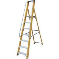 Lyte Fibreglass 2.1m 7 Step Platform Step Ladder With Handrail (729FG)