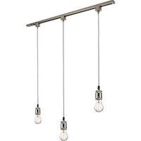 Knightsbridge Vintage 1-Circuit Pendant for Track Lighting Brushed Chrome (729GA)