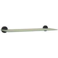 Croydex Epsom Black Zinc Alloy Flexi-Fix Glass Shelf 620mm x 133mm x 54mm (729KR)
