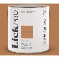 LickPro 2.5Ltr Orange 02 Vinyl Matt Emulsion Paint (729TM)