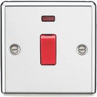 Knightsbridge 45A 1-Gang DP Control Switch Polished Chrome with LED (730VR)