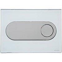 Fluidmaster Schwab Circle 256720 Dual-Flush Flushing Plate White Glass (7313X)