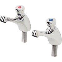 Self-Closing Non-Concussive Bathroom Basin Taps Chrome (73178)