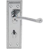 Smith & Locke Fire Rated WC Door Handles Pair Polished Chrome (7320R)