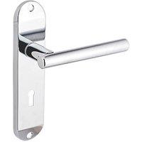 Smith & Locke Asker Fire Rated Lever Lock Door Handles Pair Polished Chrome (732HY)