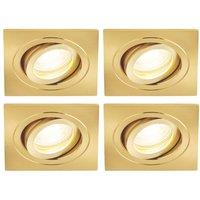 Spa Cali Adjustable Square Downlights Brass 4 Pack (732VJ)