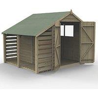 Forest 4Life 6' x 8' (Nominal) Apex Overlap Timber Shed with Lean-To & Assembly (733FL)