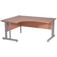 Nautilus Designs Aspire Left-Handed Corner Ergonomic Desk Beech /Silver 1800mm x 730mm (733PK)