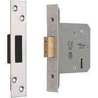 Smith & Locke Fire Rated 5 Lever Polished Brass Deadlock 76mm Case - 57mm Backset (733PX)