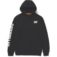 CAT Trademark Banner Hooded Sweatshirt Sweat Shirts Black Medium 39" Chest (733VU)