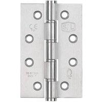 Smith & Locke Satin Stainless Steel Grade 7 Fire Rated Washered Hinges 102mm x 67mm 2 Pack (7341J)