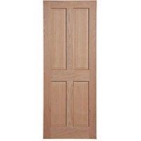 Unfinished Oak Wooden 4-Panel Internal Victorian-Style Door 1981mm x 762mm (734FA)