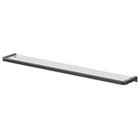 Elland Black Steel & Glass Bathroom Shelf 600mm x 120mm x 20mm (734PE)