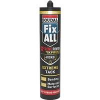 Soudal Fix All X-treme Power Express Solvent-Free Hybrid Polymer Adhesive White 280ml (734RG)
