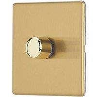 Contactum Lyric 1-Gang 2-Way LED Dimmer Switch Brushed Brass (734RR)