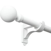 Rothley Matt White Extendable Curtain Pole with Orb Finials 28mm x 71-120cm (734YU)