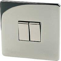 Crabtree Platinum 10AX 2-Gang 2-Way Light Switch Black Nickel (73512)