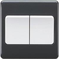 Knightsbridge Part M 10AX 2-Gang 2-Way Light Switch Anthracite (735YC)