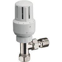 15mm x 1/2" White Angled Standard Thermostatic Radiator Valve Head & Body (73649)