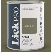 LickPro Max+ 1Ltr Green 05 Matt Emulsion Paint (736TM)