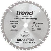 Trend CSB/18440 Wood Circular Saw Blade 184mm x 16mm 40T (736XG)