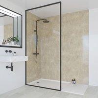 Multipanel Hydrolock Bathroom Waterproof Wall Panel Gloss Travertine 2400mm x 580mm x 11mm (737CG)