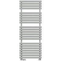 Terma 1360mm x 520mm 2629BTU Grey / Silver Flat Designer Towel Radiator (738HR)