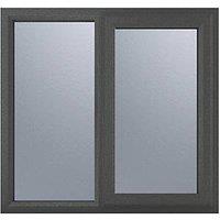 Crystal Right-Hand Opening Obscure Triple-Glazed Casement Anthracite on White uPVC Window 905mm x 965mm (738JM)