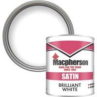 Macpherson 1Ltr Brilliant White Satin Solvent-Based Trim Paint (738TA)