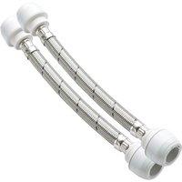 Hep2O Push-Fit Keyless Flexi Tap Connector 22mm x 22mm x 300mm 2 Pack (739RE)