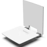 Nymas Wall Mounted Shower Seat with Back Rest White (740JM)
