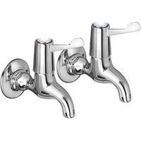 Bristan Lever Contemporary Single Lever Kitchen Bib Taps Chrome 1 Pair (741JE)