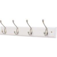 Essentials 4-Hook Rail White 458mm x 105mm (741TA)