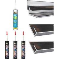 Splashwall Installation Kit Polished Silver 8 Piece Set (742KU)