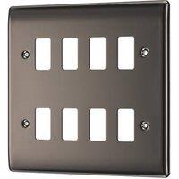British General Nexus Metal Grid 8-Module Grid Faceplate Black Nickel (742PY)