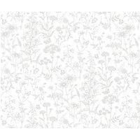 Laura Ashley Lisette White Self-Adhesive Glass Kitchen Splashback 900mm x 750mm x 6mm (742RX)