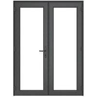 Crystal Anthracite Grey Triple-Glazed uPVC French Door Set 2055mm x 1390mm (743JM)