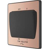 British General Evolve 10A 1-Gang 3-Pole Fan Isolator Switch Copper with Black Inserts (743PX)