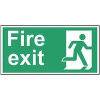 Essentials Non Photoluminescent "Fire Exit Man Right" Sign 150mm x 300mm (744FG)