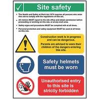 Essentials "Site Safety" Notice Sign 400mm x 300mm (744HL)