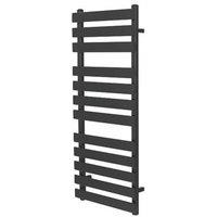 Towelrads 1200mm x 500mm 1825BTU Black Flat Designer Towel Radiator (744RY)